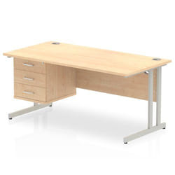 Dynamic Impulse W1600 x D800 x H730mm Straight Office Desk Cantilever