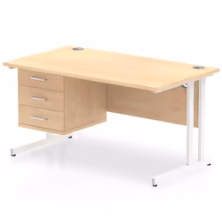Dynamic Impulse W1400 x D800 x H730mm Straight Office Desk Cantilever