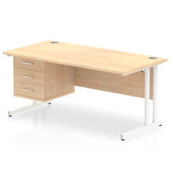 Dynamic Impulse W1600 x D800 x H730mm Straight Office Desk Cantilever