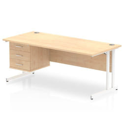 Dynamic Impulse W1800 x D800 x H730mm Straight Office Desk Cantilever
