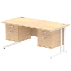 Dynamic Impulse W1600 x D800 x H730mm Straight Office Desk Cantilever