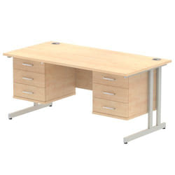 Dynamic Impulse W1600 x D800 x H730mm Straight Office Desk Cantilever