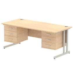 Dynamic Impulse W1800 x D800 x H730mm Straight Office Desk Cantilever