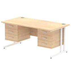 Dynamic Impulse W1600 x D800 x H730mm Straight Office Desk Cantilever
