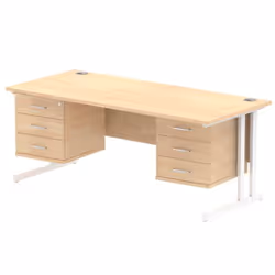 Dynamic Impulse W1800 x D800 x H730mm Straight Office Desk Cantilever