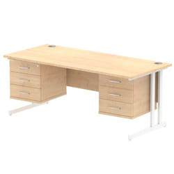 Dynamic Impulse W1800 x D800 x H730mm Straight Office Desk Cantilever