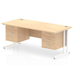 Dynamic Impulse W1600 x D800 x H730mm Straight Office Desk Cantilever
