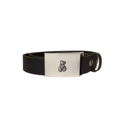 Teddy bear leather snap fit belt