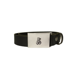 Teddy bear leather snap fit belt