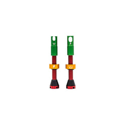 X 50to01 MK2 Tubeless Valves Presta 'Rasta' - Integrated Spoke Key & Valve Core Removal Caps, Mountain Bike & Gravel Bicycle Tyre, Insert Compatible,