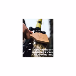 Peaty's Bicycle Tyre Cleaning Brush, Mountain Bike, Road Bike, Gravel Bike, Highly durable, Beech wood handle, Cleaning Brush for Bike Tyres, Brown