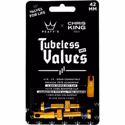 Peaty's x Chris King (MK2) Tubeless Valves  42mm  Gold