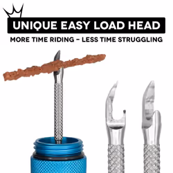 Tubeless Bike Tyre Puncture Repair Plugger Kit - For MTB, Road & XC Bicycle Tyres - Unique Single-Sided Fork, For Rapid