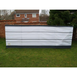 Deluxe 5 Pole Windbreak With Awning Channel Fixing - Grey