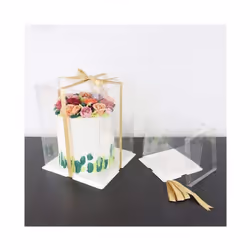 PME CCB10 Crystal Cake Box 25cm / 10", White