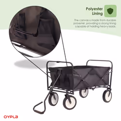 Oypla Black Heavy Duty Foldable Garden Festival Trolley Folding Cart Wagon Truck Wheelbarrow