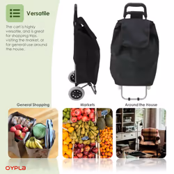 Oypla 2 Wheel Folding Shopping Trolley Bag Cart Market Laundry
