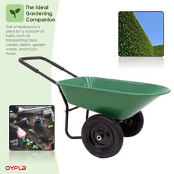 Oypla Heavy Duty Plastic Two Wheeled 70L Yard Garden Wheelbarrow Pneumatic Tyre