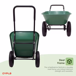 Oypla Heavy Duty Plastic Two Wheeled 70L Yard Garden Wheelbarrow Pneumatic Tyre