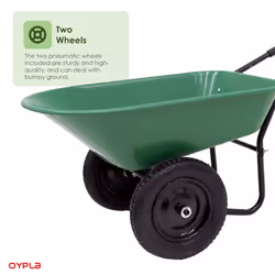 Oypla Heavy Duty Plastic Two Wheeled 70L Yard Garden Wheelbarrow Pneumatic Tyre