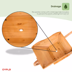 Oypla Garden Wooden Wheelbarrow Flower Planter Ornamental Plant Pot