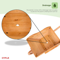 Oypla Garden Wooden Wheelbarrow Flower Planter Ornamental Plant Pot
