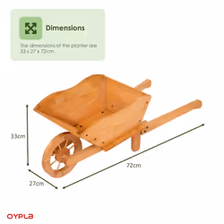 Oypla Garden Wooden Wheelbarrow Flower Planter Ornamental Plant Pot