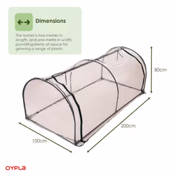 Oypla Tunnel Growhouse Garden Plant Greenhouse with PVC Cover - 200x100x80cm