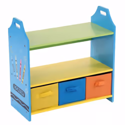 Oypla Colourful Childrens Toy Storage Crayon Unit Shelves with 3 Drawers Chest