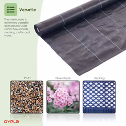 Oypla 2m x 25m Heavy Duty Weed Control Ground Cover Membrane Sheet
