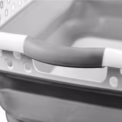 Oypla Grey and White - Pop Up Collapsible Plastic Washing Laundry Basket