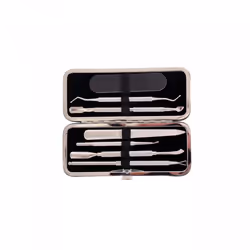 Oypla 5pc Stainless Steel Nail Cuticle Pusher Polish Remover Tool Set