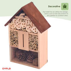 Oypla Wooden Stick Bee Wildlife Insect Hotel House Garden Nest Shelter Box Habitat