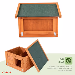 Oypla Wooden Hedgehog House Hibernation Shelter 360x240x400mm