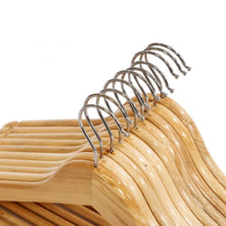 Oypla Pack of 10 Wooden Clothes Coat Suit Hangers with Trouser Bar