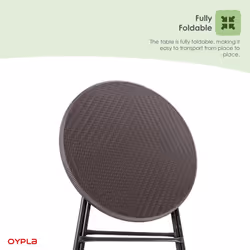 Oypla 80cm Round Folding Heavy Duty Outdoor Rattan Patio Garden Bistro Table