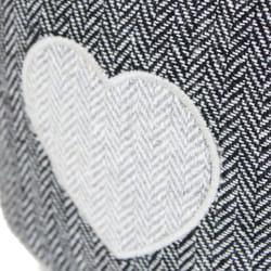 Oypla Heart Pattern Herringbone Fabric Heavy Weighted Cube Door Stop Stopper with Handle