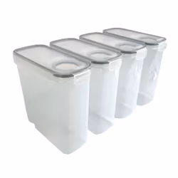 Oypla 4pc Airtight Reusable Plastic Kitchen Pantry Food Cereal Storage Container Organiser Set