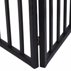 Oypla Black Dog Safety Folding Wooden Pet Gate Portable Indoor Barrier