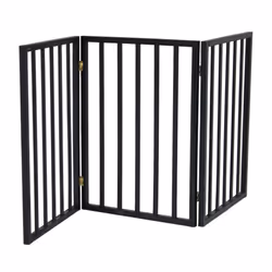 Oypla Black Dog Safety Folding Wooden Pet Gate Portable Indoor Barrier