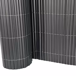 Oypla 1m x 3m Grey PVC Outdoor Garden Fencing Privacy Screen Roll
