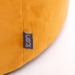 Round Velvet Pouffe Bean Bag Footstool - Ochre Yellow