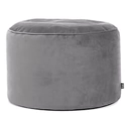 Round Velvet Pouffe Bean Bag Footstool - Charcoal Grey