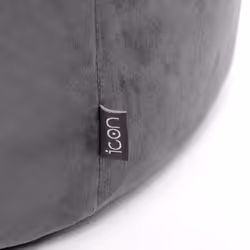 Round Velvet Pouffe Bean Bag Footstool - Charcoal Grey
