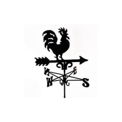 Traditional Cockerel Weathervane - Steel - L39 x W39 x H93 cm - Black