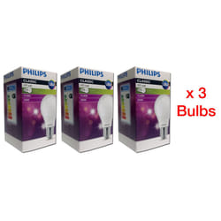 Philips E27 8.5W (75W) classic LED bulb, 3000K , 1055lm (3 Pack)