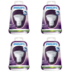 PHILIPS 35W GU10 ** 4 Pack ** Bulbs 3000K White