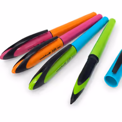Uni-Ball Air ââ¬â 0.5mm Rollerball - Blue, Green, Pink and Orange Barrel - Black Ink ââ¬â Pack of 4 - UBA-188E-M
