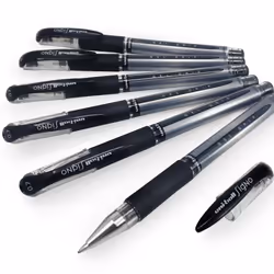 Uni-Ball UM-151S Signo Gel Grip Rollerball Pen â 0.7mm â Black â Pack of 6