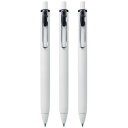 Uni-Ball UMN-S-05 Retractable Gel Ink Rollerball Pens -  White Barrel - Black Ink - Pack of 3